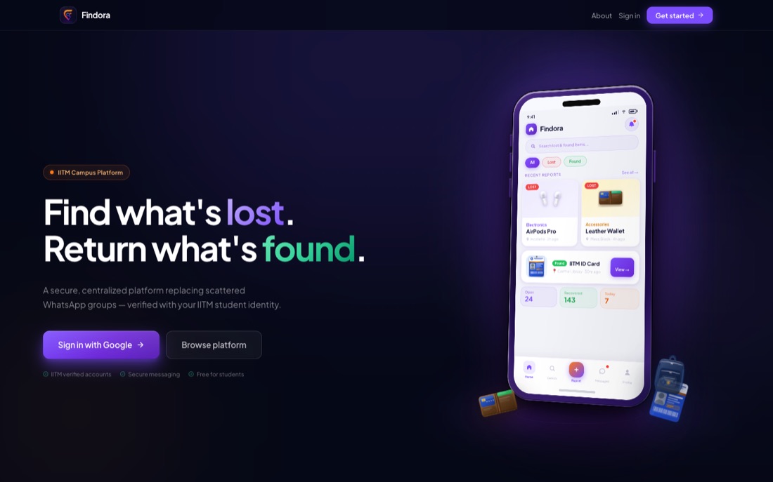 Screenshot of the Findora product interface